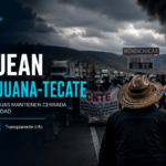 CNTE mantiene bloqueo en la carretera libre Tijuana-Tecate