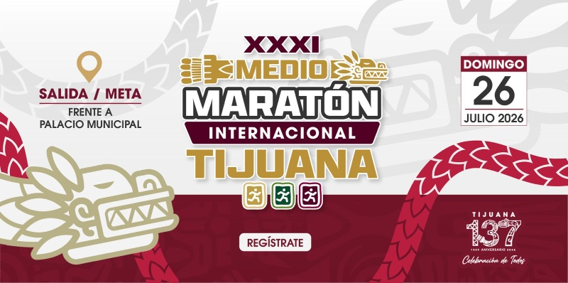 Invita Gobierno Municipal a inscribirse en el 31 Medio Maratón Internacional de Tijuana 2026