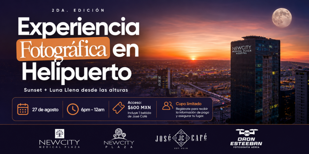 DJ, luna llena y la foto del año desde el helipuerto de NewCity Plaza